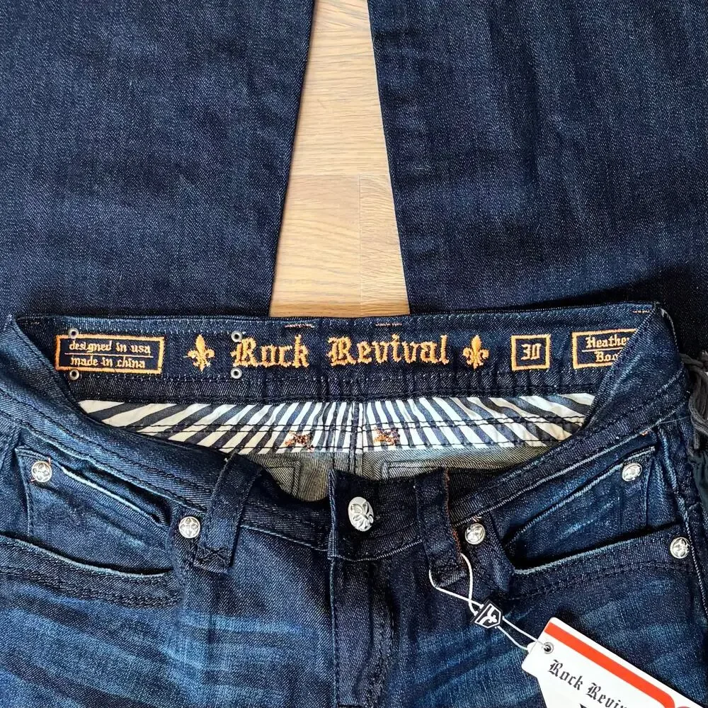 NWT Rock Revival Heather Bootcut Jeans Low Rise Y2K Rare 2010s Womens Size 30 - Picture 6 of 12